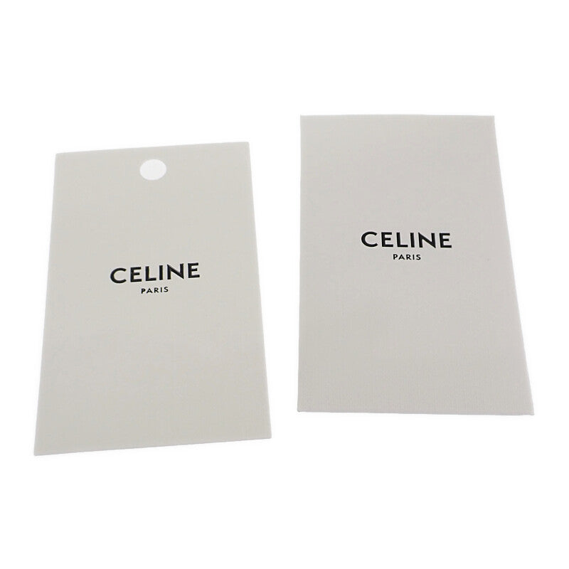 セリーヌ CELINE カードホルダー トリオンフ チャーム 10M083FVO.38NO カードケース カーフ ブラック ゴールド金具 レディース【中古】【Aランク】