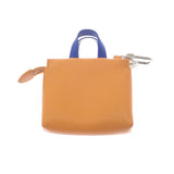 ルイヴィトン LOUIS VUITTON LV ミニショッパー キーホルダー M02699 バッグチャーム レザー オレンジ ネイビー レディース メンズ【中古】【ABランク】