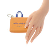 ルイヴィトン LOUIS VUITTON LV ミニショッパー キーホルダー M02699 バッグチャーム レザー オレンジ ネイビー レディース メンズ【中古】【ABランク】