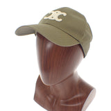 セリーヌ CELINE トリオンフ ベースボールキャップ L 2AUT6969P.02KL キャップ コットン カーキ ゴールド金具 レディース ユニセックス【中古】【Aランク】