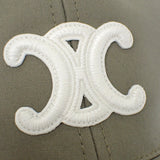 セリーヌ CELINE トリオンフ ベースボールキャップ L 2AUT6969P.02KL キャップ コットン カーキ ゴールド金具 レディース ユニセックス【中古】【Aランク】