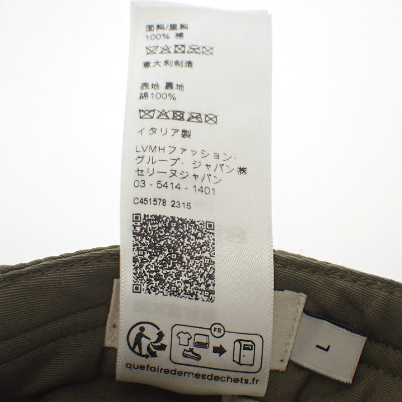 セリーヌ CELINE トリオンフ ベースボールキャップ L 2AUT6969P.02KL キャップ コットン カーキ ゴールド金具 レディース ユニセックス【中古】【Aランク】