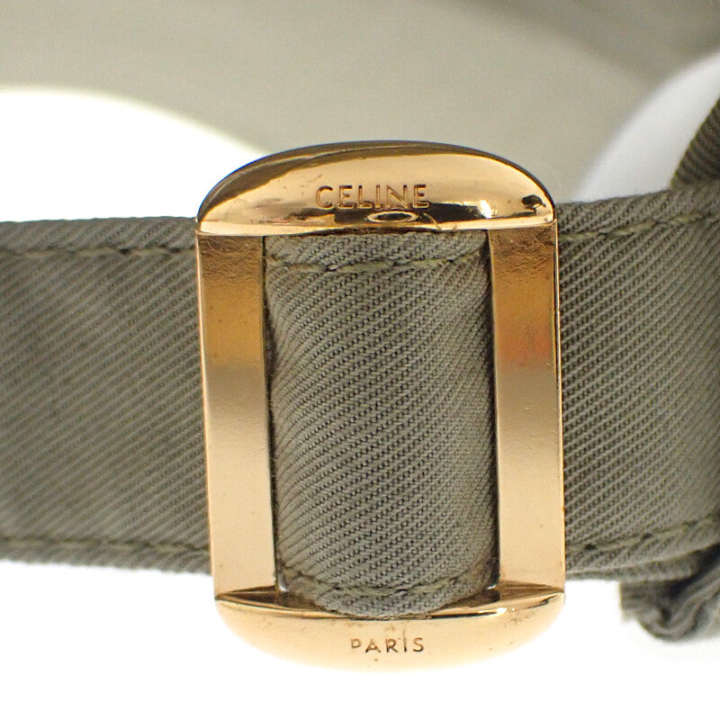 セリーヌ CELINE トリオンフ ベースボールキャップ L 2AUT6969P.02KL キャップ コットン カーキ ゴールド金具 レディース ユニセックス【中古】【Aランク】