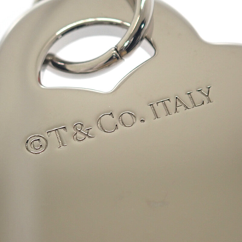 ティファニー TIFFANY&Co. レザー インレイド ハート タグ キーリング 73911974 キーホルダー メタル シルバー レディース【中古】【Aランク】