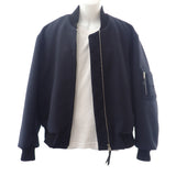 ロエベ LOEWE ボンバー ジャケット 46 H526330X87 ブルゾン ウール ネイビー メンズ【中古】【Aランク】