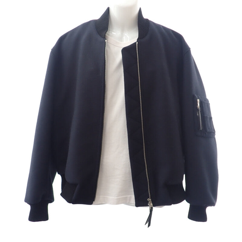 ロエベ LOEWE ボンバー ジャケット 46 H526330X87 ブルゾン ウール ネイビー メンズ【中古】【Aランク】