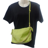 ロエベ LOEWE フラメンコパース メローナパラム A411FCRX75 ショルダーバッグ ３WAYバッグ ラムスキン グリーン ゴールド金具 レディース【中古】【Aランク】