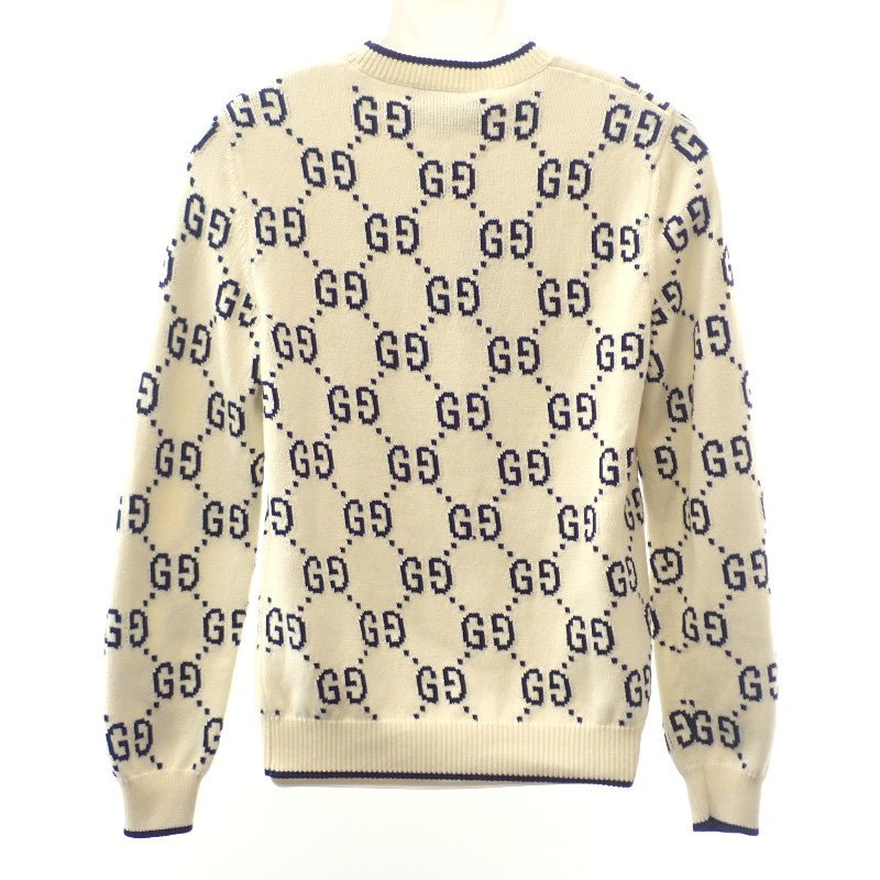 グッチ GUCCI GG S 694767_XKCDF_9145 ニット コットン ホワイト メンズ【中古】【Aランク】