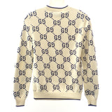 グッチ GUCCI GG S 694767_XKCDF_9145 ニット コットン ホワイト メンズ【中古】【Aランク】