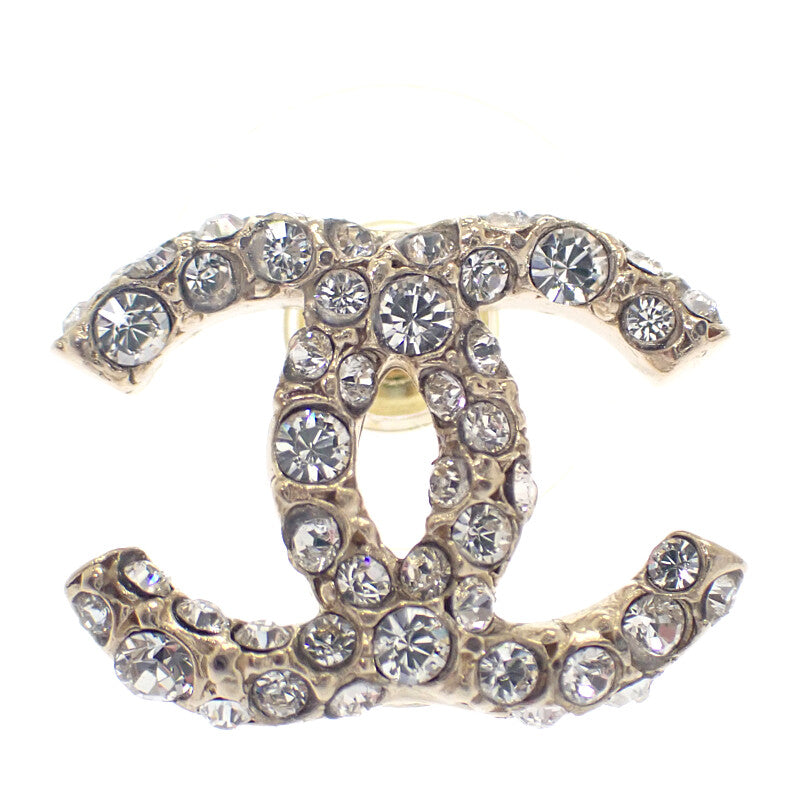 シャネル CHANEL ココマーク F19A刻印 ピアス メタル ストラス ゴールド レディース【中古】【ABランク】