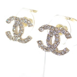シャネル CHANEL ココマーク F19A刻印 ピアス メタル ストラス ゴールド レディース【中古】【ABランク】