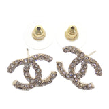 シャネル CHANEL ココマーク F19A刻印 ピアス メタル ストラス ゴールド レディース【中古】【ABランク】