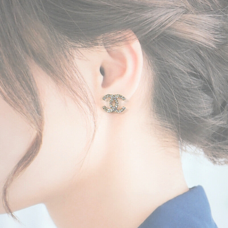 シャネル CHANEL ココマーク F19A刻印 ピアス メタル ストラス