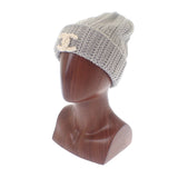 シャネル CHANEL ココマーク ニット帽 AA9341 ニットキャップ カシミヤ グレー レディース メンズ【中古】【Aランク】