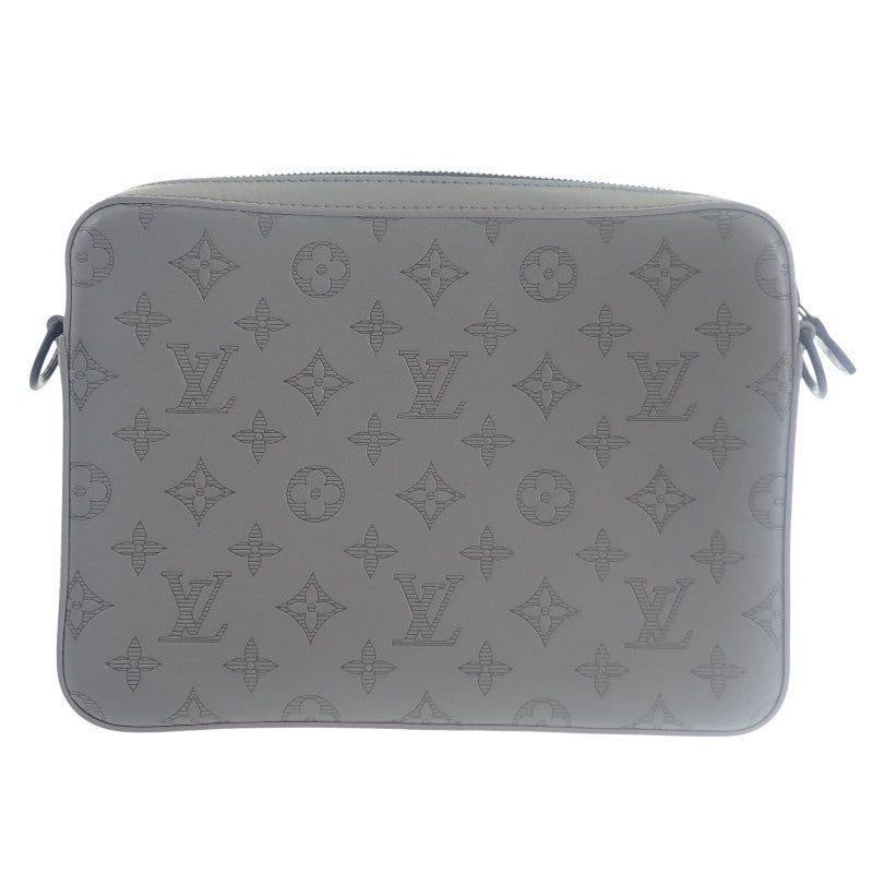 ルイヴィトン LOUIS VUITTON デュオ メッセンジャー M46104 ショルダーバッグ カーフ モノグラム・シャドウ グレー メンズ【中古】【Aランク】