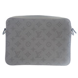 ルイヴィトン LOUIS VUITTON デュオ メッセンジャー M46104 ショルダーバッグ カーフ モノグラム・シャドウ グレー メンズ【中古】【Aランク】