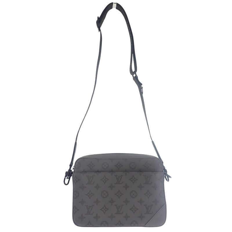 ルイヴィトン LOUIS VUITTON デュオ メッセンジャー M46104 ショルダーバッグ カーフ モノグラム・シャドウ グレー メンズ【中古】【Aランク】