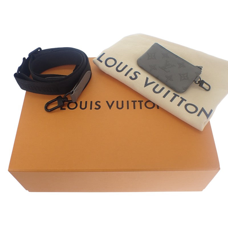 ルイヴィトン LOUIS VUITTON デュオ メッセンジャー M46104 ショルダーバッグ カーフ モノグラム・シャドウ グレー メンズ【中古】【Aランク】