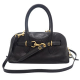 ミュウミュウ MIUMIU アバンチュールトップハンドル 5BB168_2BBL_F0002 2WAYバッグ ラムスキン ブラック ゴールド金具 レディース【中古】【Aランク】