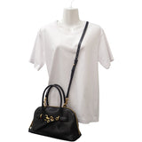 ミュウミュウ MIUMIU アバンチュールトップハンドル 5BB168_2BBL_F0002 2WAYバッグ ラムスキン ブラック ゴールド金具 レディース【中古】【Aランク】