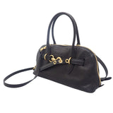 ミュウミュウ MIUMIU アバンチュールトップハンドル 5BB168_2BBL_F0002 2WAYバッグ ラムスキン ブラック ゴールド金具 レディース【中古】【Aランク】