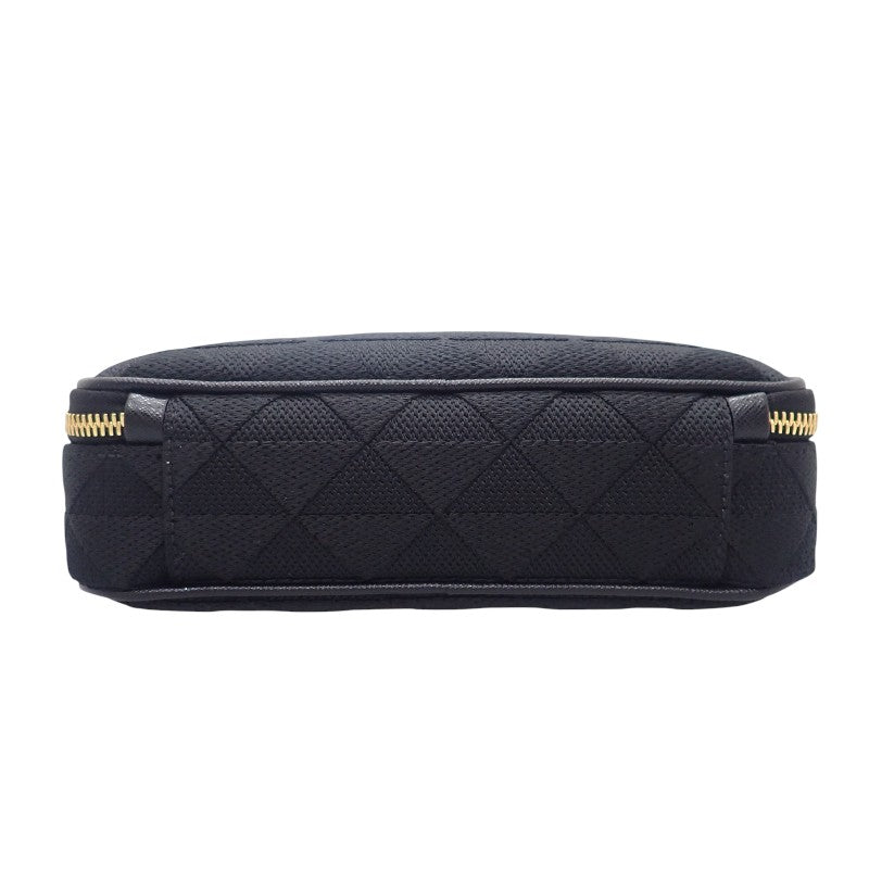 プラダ PRADA エンブロダイリー ファブリック 2VH069 ショルダーバッグ ポリエステル サフィアーノ ブラック ゴールド金具 メンズ レディース【中古】【Aランク】