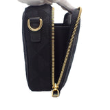 プラダ PRADA エンブロダイリー ファブリック 2VH069 ショルダーバッグ ポリエステル サフィアーノ ブラック ゴールド金具 メンズ レディース【中古】【Aランク】