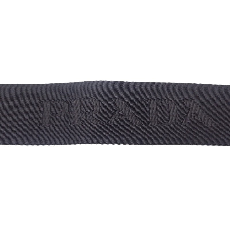 プラダ PRADA エンブロダイリー ファブリック 2VH069 ショルダーバッグ ポリエステル サフィアーノ ブラック ゴールド金具 メンズ レディース【中古】【Aランク】
