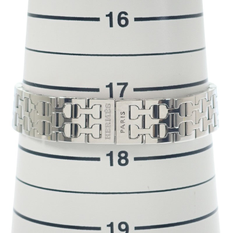 エルメス HERMES Hウォッチ ミニ ギョーシェ HH1.110 腕時計 ステンレススチール クオーツ シルバー文字盤 レディース【中古】【ABランク】