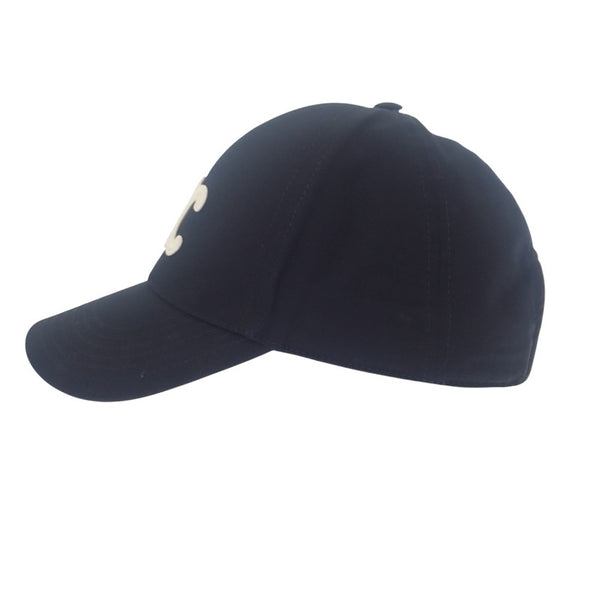 セリーヌ CELINE トリオンフ ベースボールキャップ M 2AUT6969P.38NO キャップ コットン ブラック ゴールド金具 レディース ユニセックス【中古】【ABランク】