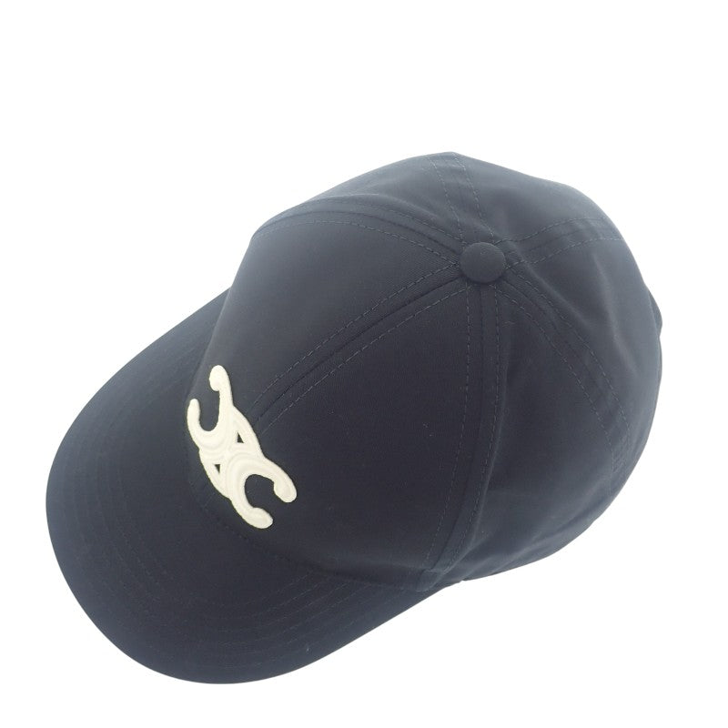 セリーヌ CELINE トリオンフ ベースボールキャップ M 2AUT6969P.38NO キャップ コットン ブラック ゴールド金具 レディース ユニセックス【中古】【ABランク】