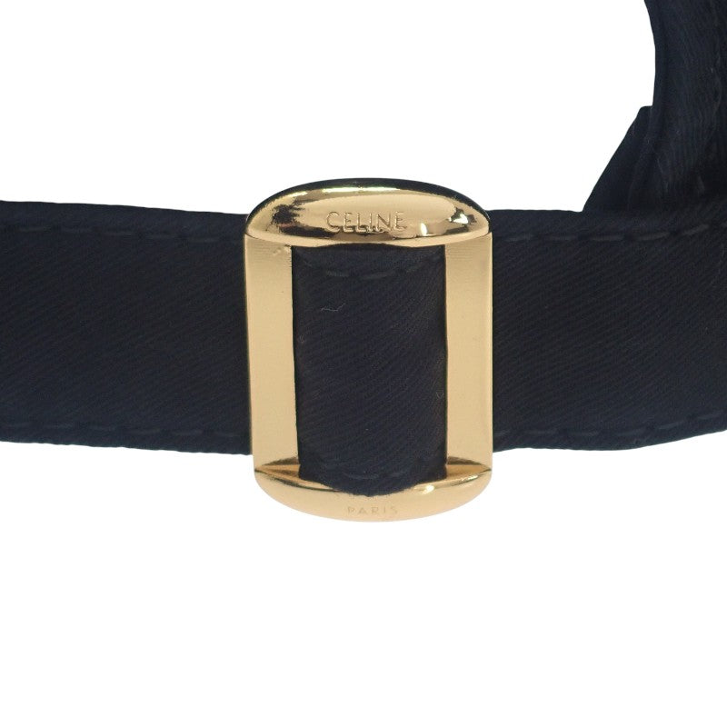 セリーヌ CELINE トリオンフ ベースボールキャップ M 2AUT6969P.38NO キャップ コットン ブラック ゴールド金具 レディース ユニセックス【中古】【ABランク】