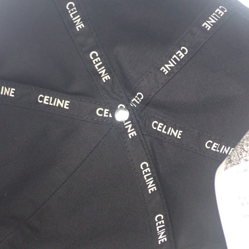 セリーヌ CELINE トリオンフ ベースボールキャップ M 2AUT6969P.38NO キャップ コットン ブラック ゴールド金具 レディース ユニセックス【中古】【ABランク】