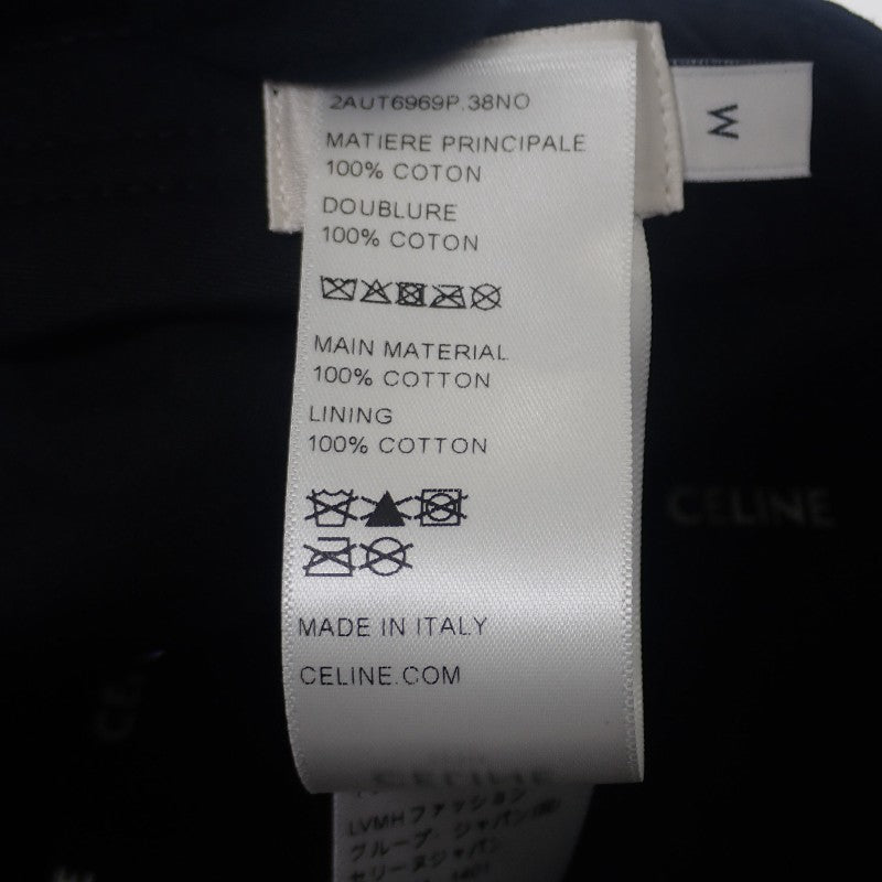 セリーヌ CELINE トリオンフ ベースボールキャップ M 2AUT6969P.38NO キャップ コットン ブラック ゴールド金具 レディース ユニセックス【中古】【ABランク】