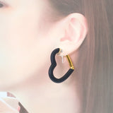 エルメス HERMES オー・クール・デュ・フォーブル H500243FC89 ピアス ヴォースイフト ブラック ゴールド金具 レディース【中古】【Aランク】