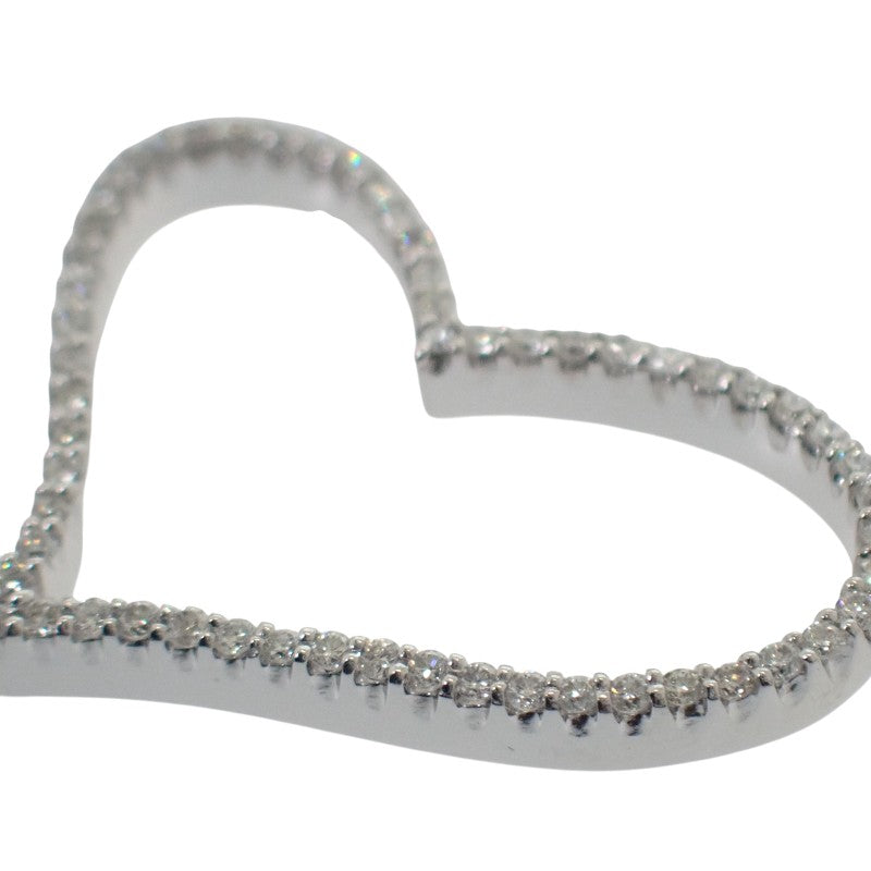 デザインジュエリー ハート ピアス K18ホワイトゴールド K14ホワイト