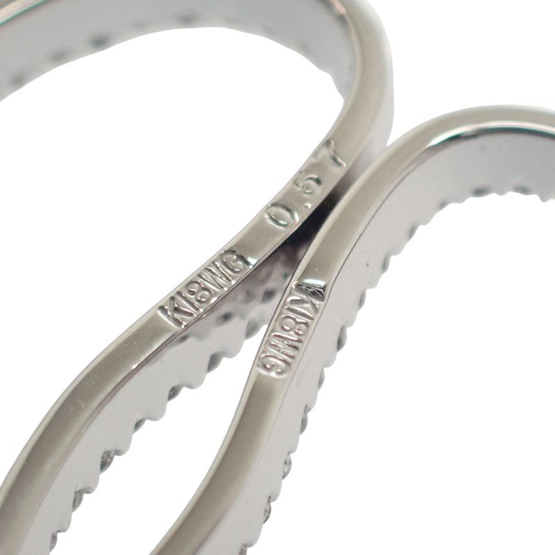 ハート ピアス ホワイト × ゴールド デザインジュエリー ハート ピアス K18ホワイトゴールド K14ホワイト