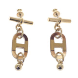 エルメス HERMES シュル メール PM ピアス メタル ブラウン ゴールド金具 レディース【中古】【Aランク】