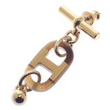 エルメス HERMES シュル メール PM ピアス メタル ブラウン ゴールド金具 レディース【中古】【Aランク】