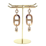 エルメス HERMES シュル メール PM ピアス メタル ブラウン ゴールド金具 レディース【中古】【Aランク】