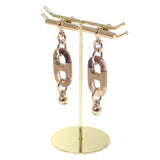 エルメス HERMES シュル メール PM ピアス メタル ブラウン ゴールド金具 レディース【中古】【Aランク】