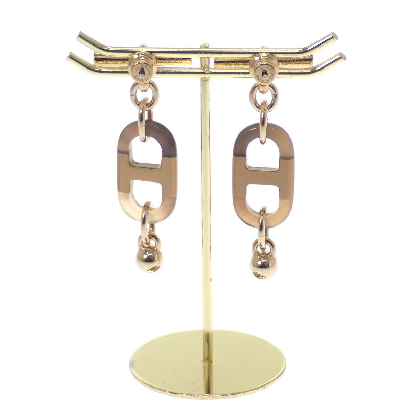 エルメス HERMES シュル メール PM ピアス メタル ブラウン ゴールド