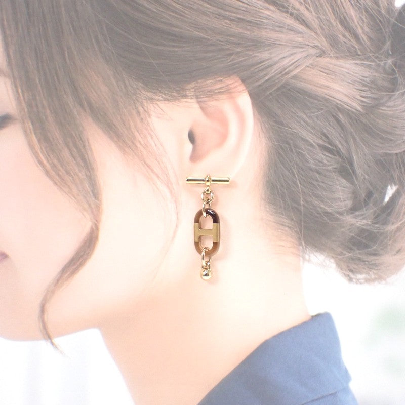 Hermes エルメス ピアス　シュル メール エルメス HERMES シュル メール PM ピアス メタル ブラウン ゴールド