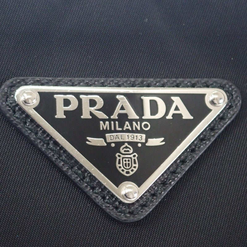 プラダ PRADA Re-Edition 2000 Re-Nylon 1BH046 ショルダーバッグ ナイロン レザー ブラック NERO シルバー金具 レディース【中古】【ABランク】