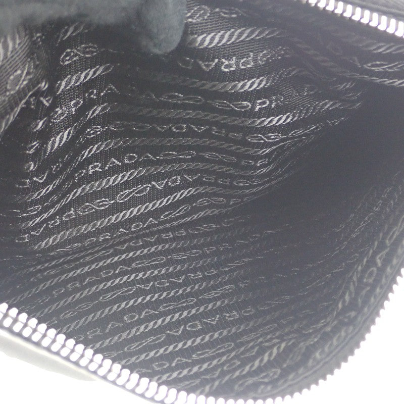 プラダ PRADA Re-Edition 2000 Re-Nylon 1BH046 ショルダーバッグ ナイロン レザー ブラック NERO シルバー金具 レディース【中古】【ABランク】