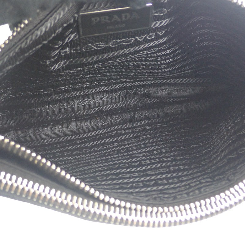 プラダ PRADA Re-Edition 2000 Re-Nylon 1BH046 ショルダーバッグ ナイロン レザー ブラック NERO シルバー金具 レディース【中古】【ABランク】