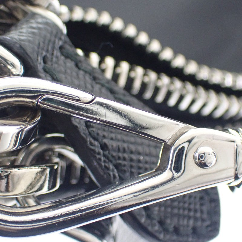 プラダ PRADA Re-Edition 2000 Re-Nylon 1BH046 ショルダーバッグ ナイロン レザー ブラック NERO シルバー金具 レディース【中古】【ABランク】