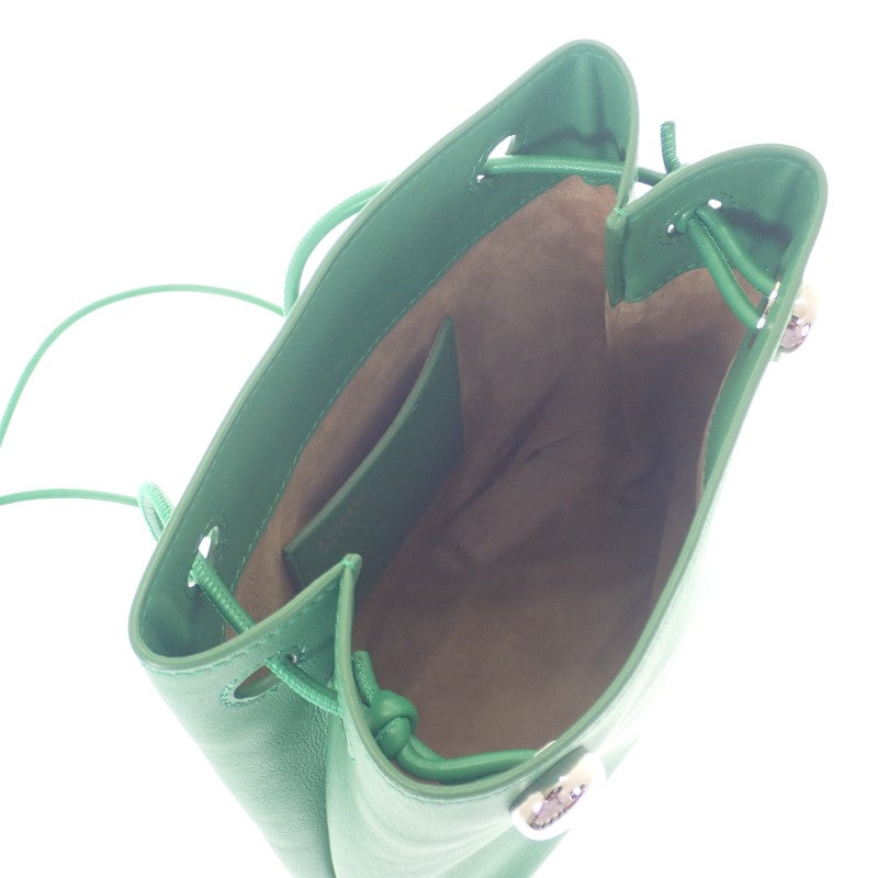 ロエベ LOEWE ペブルポーチ CANBSPPX01 ショルダーバッグ カーフ グリーン シルバー金具 レディース【中古】【Aランク】