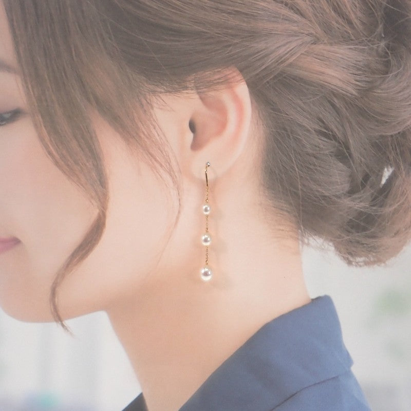 ティファニー TIFFANY&Co. バイザヤード パールチェーン 60764050 ピアス K18イエローゴールド レディース【中古】【Aランク】