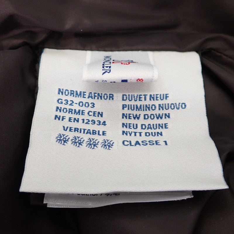 モンクレール MONCLER GENEVRIER ジェノブリエ ファー付ロングダウンコート 0 120934991725 68065 ダウンジャケット ナイロン ダウン90%/フェザー10％ ダークブラウン レディース【中古】【ABランク】